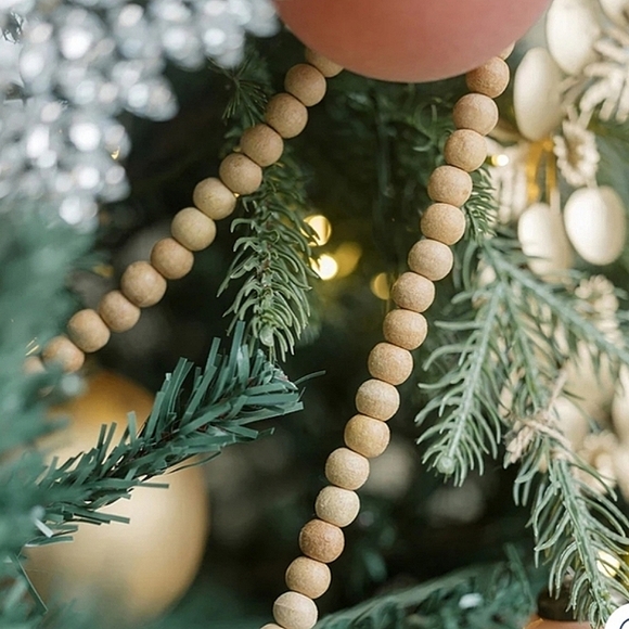 Garland Wood Bead Natural Christmas Tree Garland - Picture 10 of 16